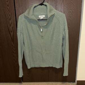 Rachel Zoe Sage Green Quarter-Zip Sweater - size small